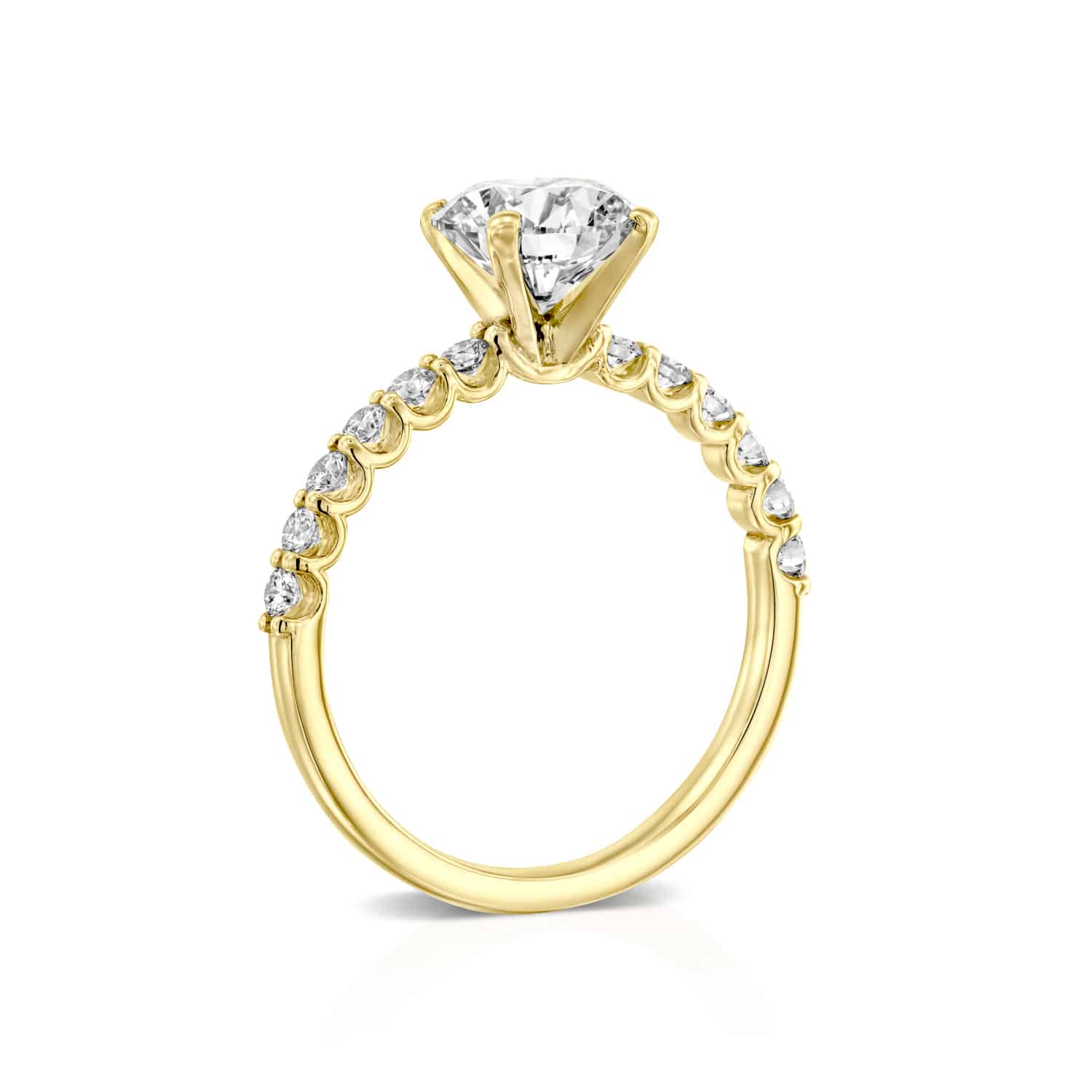 טבעת אירוסין "מיילי" זהב צהוב בעיצוב קלאסי