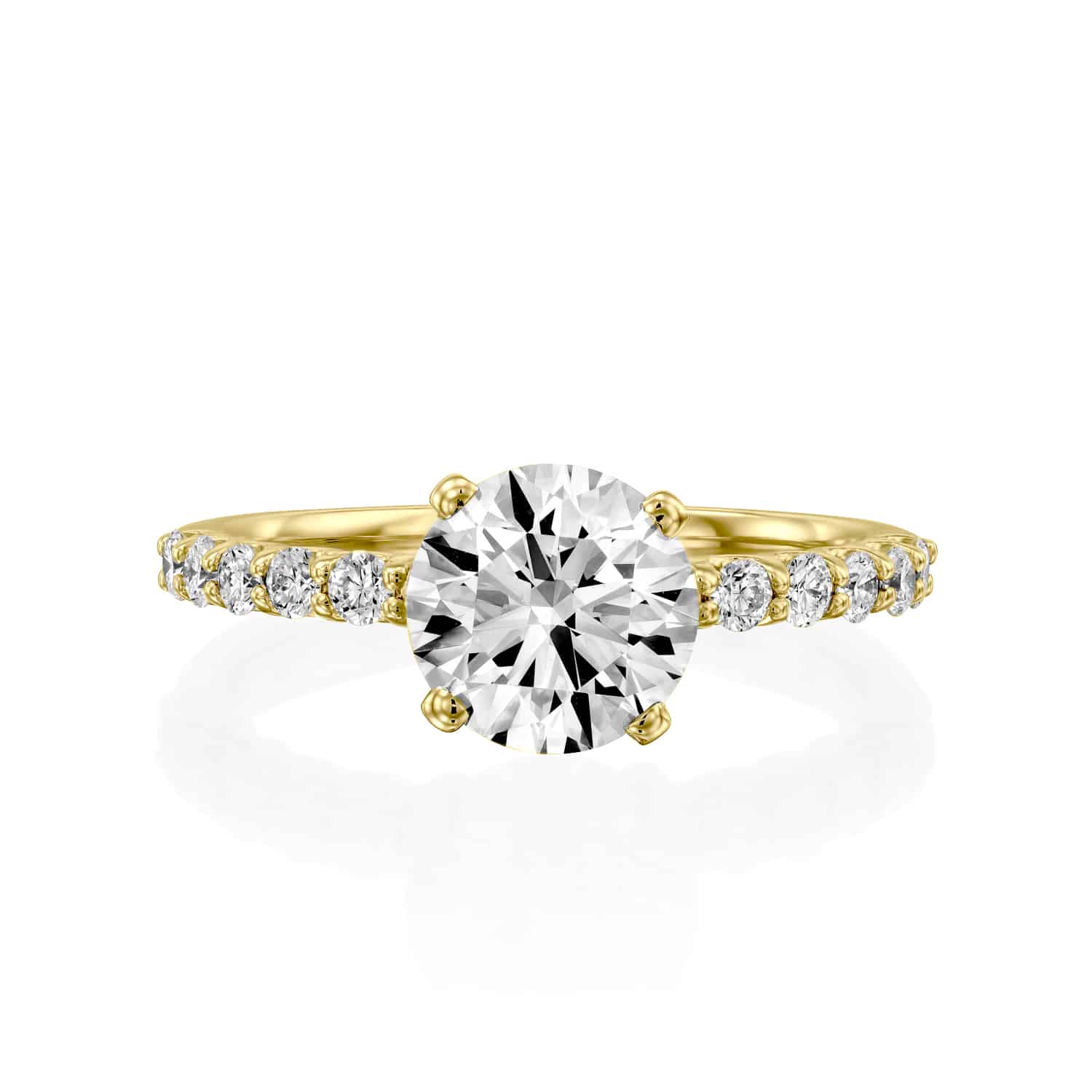 טבעת אירוסין "מיילי" זהב צהוב בעיצוב קלאסי
