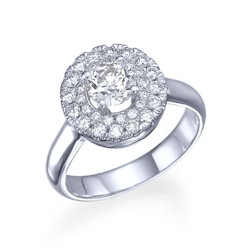טבעת יהלומים זהב לבן "ג'יין" 1.21 קראט בעיצוב פרח