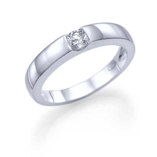 טבעת אירוסין אליס זהב לבן 0.22 קראט במראה קלאסי