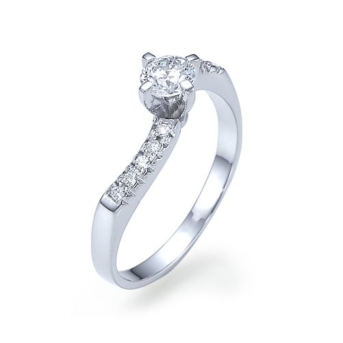 טבעת אירוסין זהב לבן "סמנתה" 0.55 קראט בעיצוב יוקרתי ומודרני
