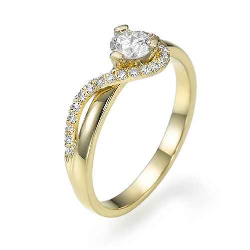 טבעת אירוסין זהב צהוב "ויקי" 0.51 קראט יהלומים
