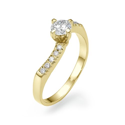 טבעת אירוסין זהב צהוב "סמנתה" 0.55 קראט בעיצוב יוקרתי ומודרני
