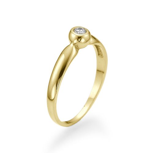 טבעת אירוסין זהב צהוב קימברלי 0.11 קראט לבחורה עדינה