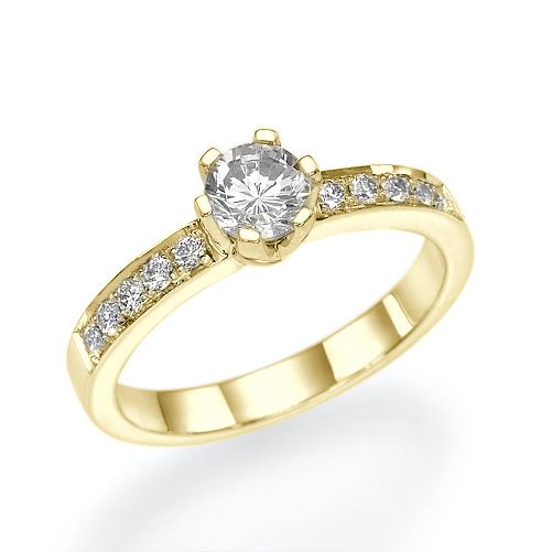 טבעת אירוסין זהב צהוב "ורוניק" 0.65 קראט