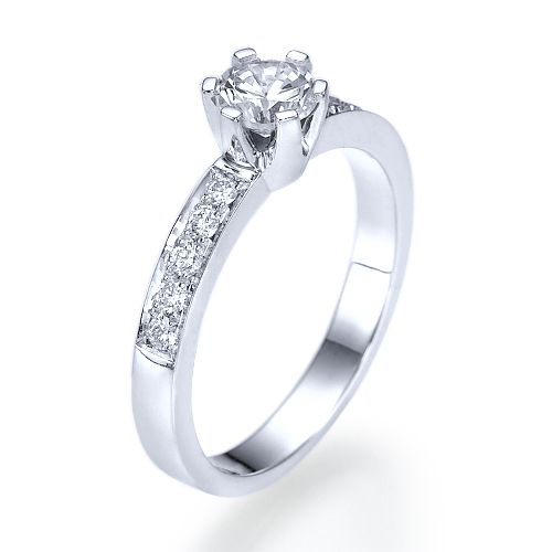 טבעת אירוסין קלאסית "ורוניק" זהב לבן 0.65 קראט