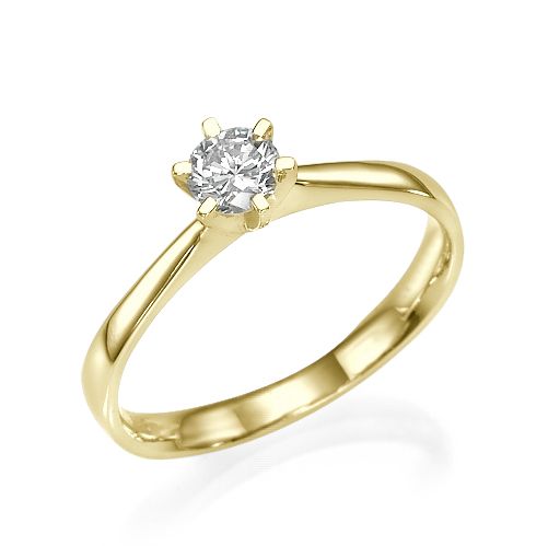 טבעת אירוסין זהב צהוב "דונה" 0.31 קראט יהלומים