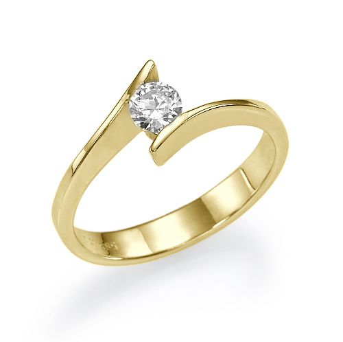 טבעת אירוסין זהב צהוב "מישל" 0.21 קראט  
