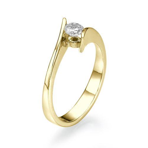 טבעת אירוסין זהב צהוב "מישל" 0.21 קראט  