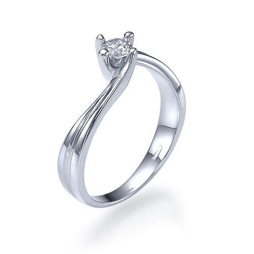 טבעת אירוסין זהב לבן "שירי" 0.31 מתאימה לנשים מיוחדות