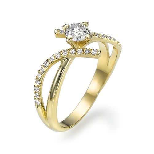 טבעת אירוסין זהב צהוב "מייגן" 0.72 קראט יהלומים
