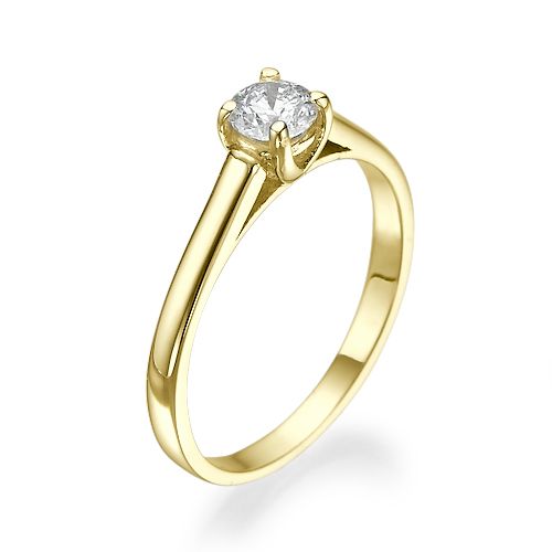 טבעת אירוסין זהב צהוב "דניאל" 0.31 קראט סוליטר