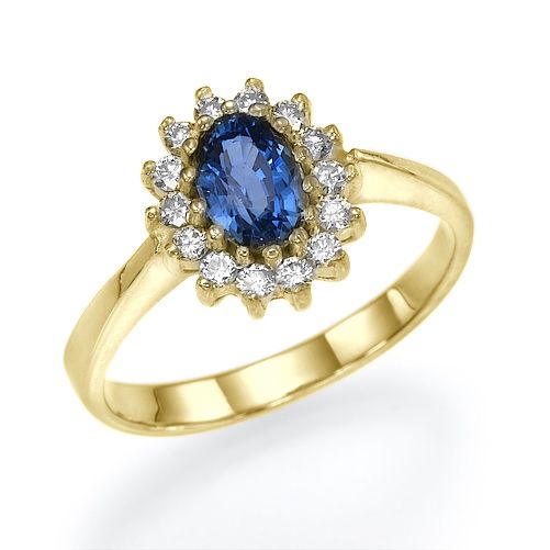 טבעת אירוסין זהב צהוב "הנסיכה דיאנה" העיצוב המקורי של הנסיכה