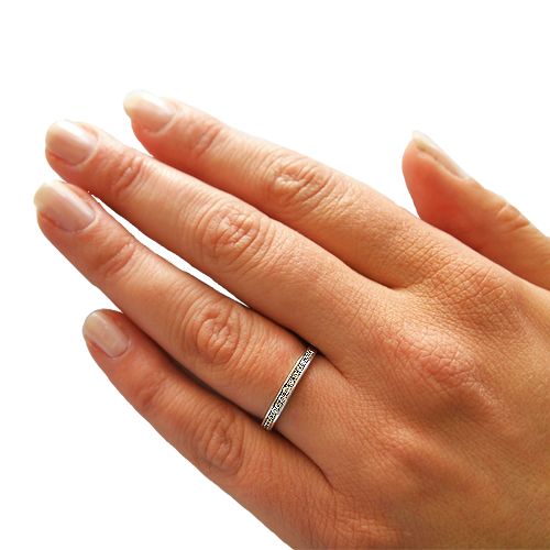 טבעת אירוסין זהב לבן "גסיקה" 0.21 קראט בסגנון עדין וקלאסי