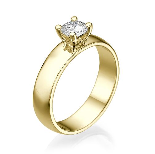 טבעת אירוסין זהב צהוב "קלואי" 0.41 קראט 
