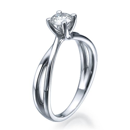 טבעת יהלומים "מילה" 0.41 קראט בעיצוב טוויסט
