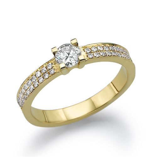 טבעת אירוסין זהב צהוב "שארלוט" 0.63 קראט F/SI1