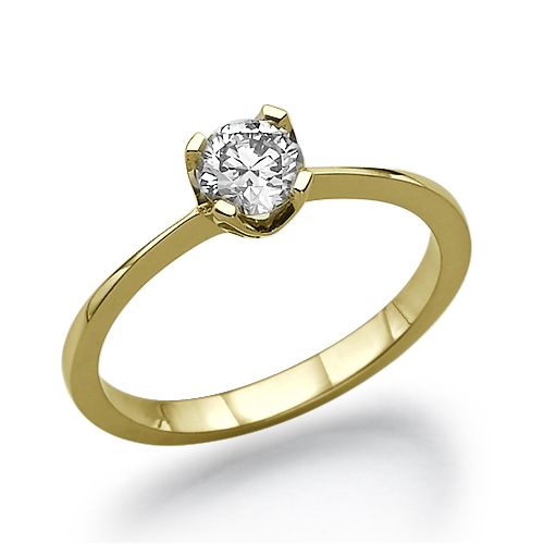 טבעת אירוסין זהב צהוב  "מרילין" 0.41 קראט F/SI1