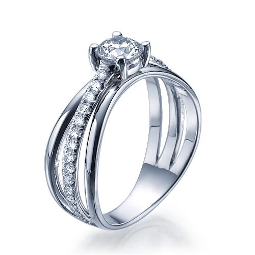 טבעת אירוסין זהב לבן "קמרון" 1.10 קראט F/SI1