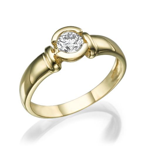 טבעת אירוסין זהב צהוב "סטייסי" 0.41 קראט F/SI1
