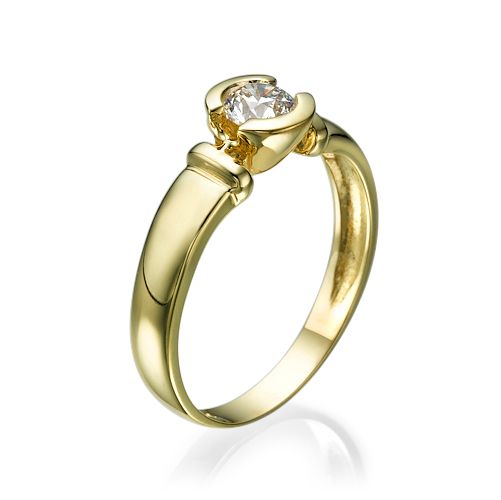 טבעת אירוסין זהב צהוב "סטייסי" 0.41 קראט F/SI1
