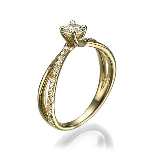 טבעת אירוסין זהב צהוב "טיילור" זהב צהוב 0.60 קראט