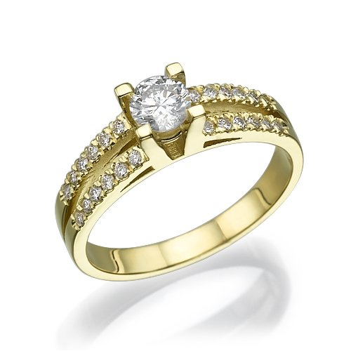 טבעת אירוסין זהב צהוב "פנלופה" 0.60 קראט
