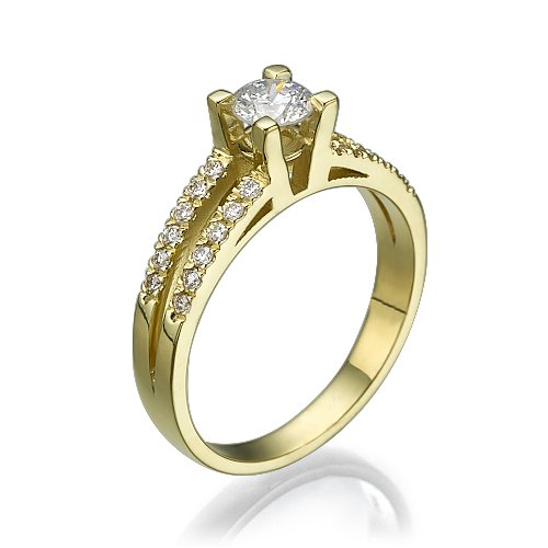 טבעת אירוסין זהב צהוב "פנלופה" 0.60 קראט