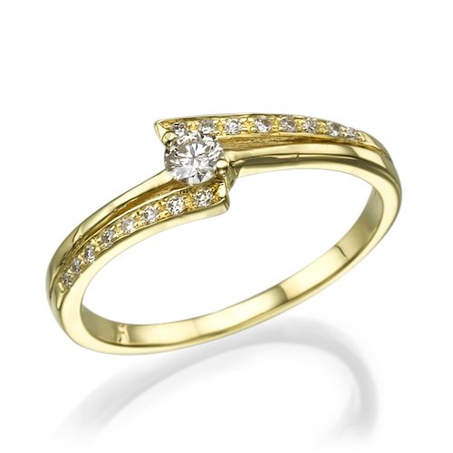 טבעת אירוסין "אלבינה" זהב צהוב 0.41 קראט יהלומים
