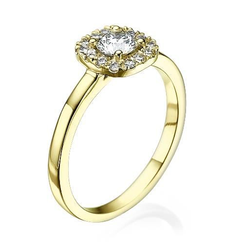 טבעת אירוסין זהב צהוב "דומיניק" 0.71 קראט