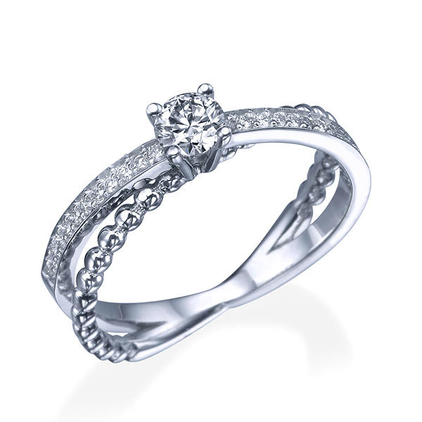 טבעת יהלומים "סקיי" 0.50 קראט מזהב לבן