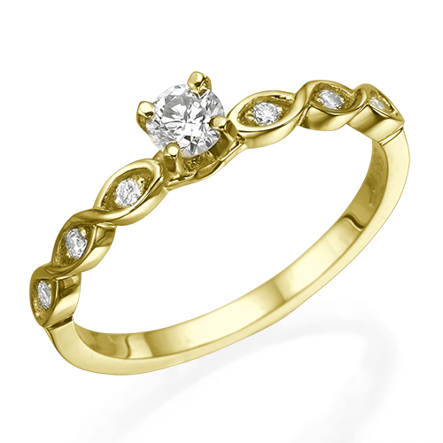 טבעת יהלום "סלסט" 0.28 קראט זהב צהוב