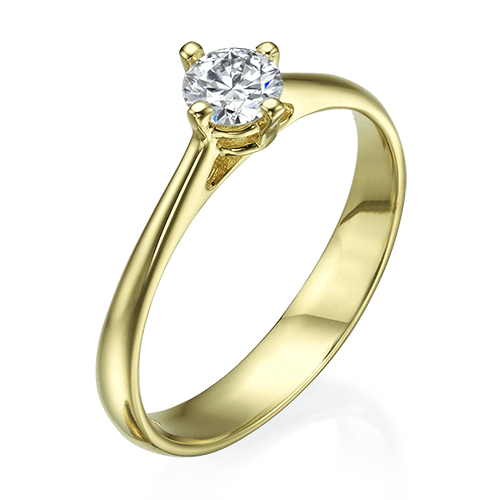 טבעת אירוסין "מדלן" 0.35 קראט זהב צהוב