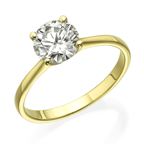 טבעת יהלום "דייזי" 0.51 קראט זהב צהוב