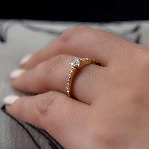 טבעת אירוסין זהב צהוב 0.51 קראט "אנדריאה" F/SI1