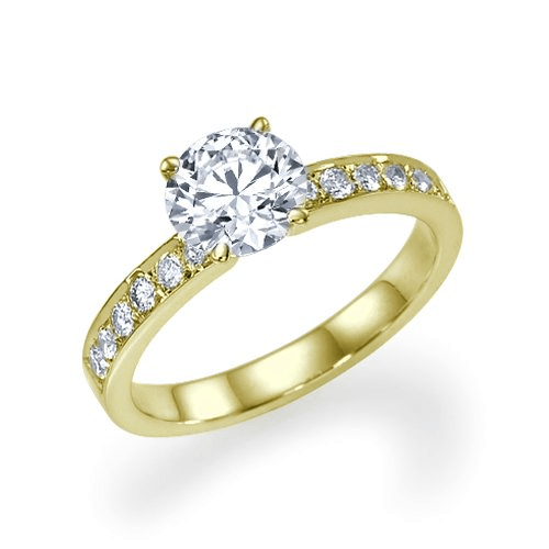 טבעת אירוסין זהב צהוב "אדל" 0.56 קראט יהלומים