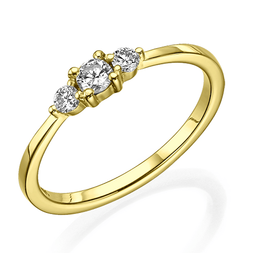 טבעת אירוסין "אנט" 0.20 קראט זהב צהוב