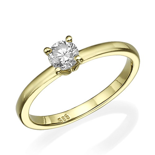 טבעת יהלום "מרי" זהב צהוב 0.31 קראט