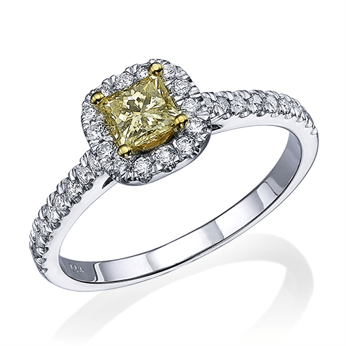 טבעת יהלום "פנסי" צהוב 0.72 קראט
