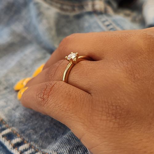 טבעת יהלום "מרי" זהב צהוב 0.31 קראט