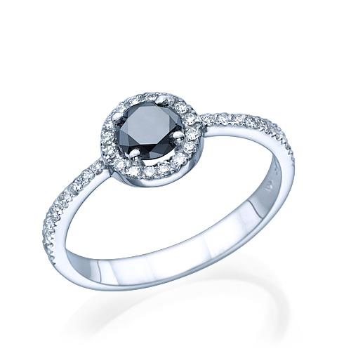 טבעת אירוסין "מיה יהלומים שחורים" 0.75 קראט 