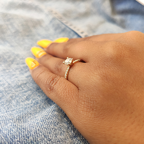 טבעת יהלומים "קרול" 0.71 קראט זהב צהוב
