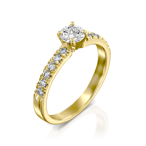 טבעת אירוסין זהב צהוב "מלודי" 0.56 קראט 