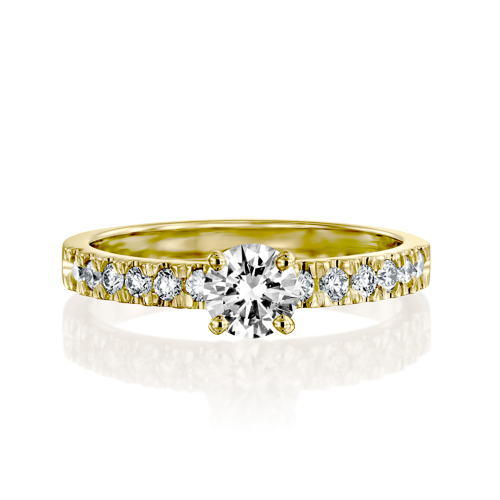 טבעת אירוסין זהב צהוב "מלודי" 0.56 קראט 